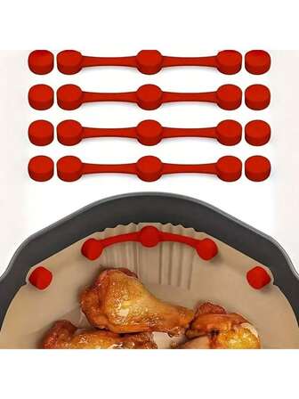 空气炸锅磁性硅胶夹 - 耐热可重复使用夹子，用于烘焙纸，安全固定空气炸锅烹饪，食品厨房配件，空气炸锅配件，易清洁材料