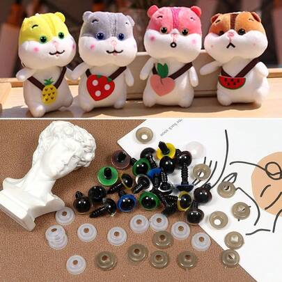 100/560 Colorful Silicone Eye Gasket, Plastic Pressure Pliers Tool, Safety Eye Accessory Tool For Toy Making, Suitable For Beginner Toy Sewing, Holiday Gift