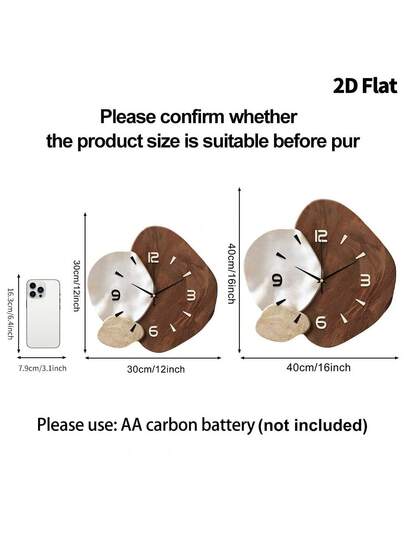 1pc Creative Art ation Wand Clock, Super Quiet Quartz Movement, No Ticking Sound, Room ation, Home Living Bedroom Classroom Kitchen Office Restaurant Ho view 6