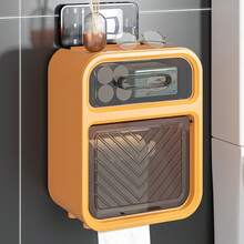 1pc Wall-Mounted Tissue Box, Waterproof Toilet Paper Holder, Bathroom Tissue Roll Dispenser, Facial Towel Storage Box, Suitable For Bathroom, Kitchen, Christmas, Mother's Day, Valentine's Day Gift - Multicolor - View 15