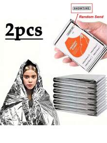 2/5/10 cái/gói Chăn nhiệt Mylar khẩn cấp, 52 "L X 84" W, Chăn nhiệt Mylar khẩn cấp - Bộ dụng cụ sinh tồn chăn không gian Chăn cắm trại, Tuyệt vời cho hoạt động ngoài trời, đi bộ đường dài, sinh tồn, bộ thoát hiểm, Marathon hoặc sơ cứu, bạc - Bạc - Xem 13