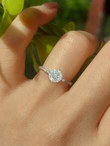 1 Carat Moissanite Diamond Bamboo Knot Ring, 925 Sterling Silver, Elegant & Charming, Engagement Wedding Ring, Romantic Bridal Jewelry Gift For Women Anniversary - Bamboo Moissanite Ring-1ct - View 4