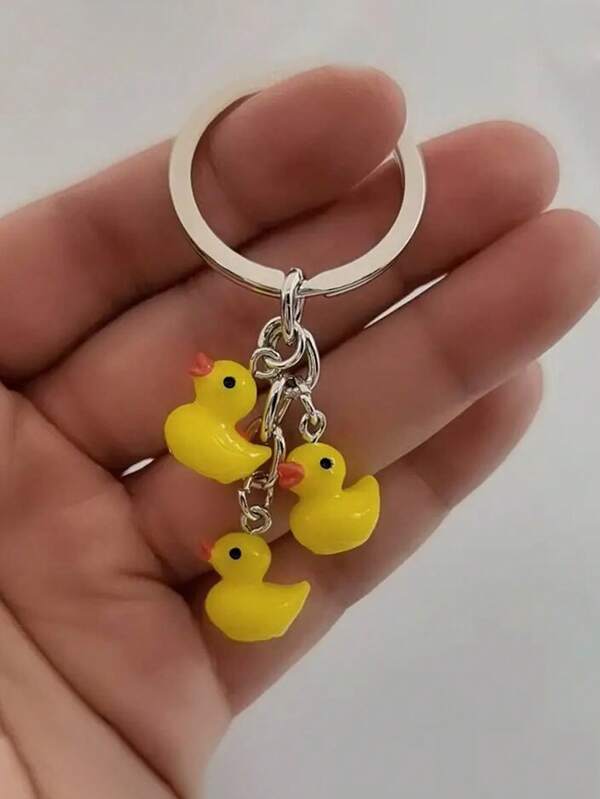 1pc Cute Mini Cartoon Animal Duck Keychain With Bag Charm Function, Suitable For Daily Use & Sweet Gift For Friends