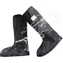 Cubre Zapatos Impermeable, Protector De Zapatos Con Reflector, Cubiertas de Zapatos Antideslizante con Cremalleras, Para La Temporada De Lluvias, Al Aire Libre, Ciclismo - 2X Grande - Ver 1