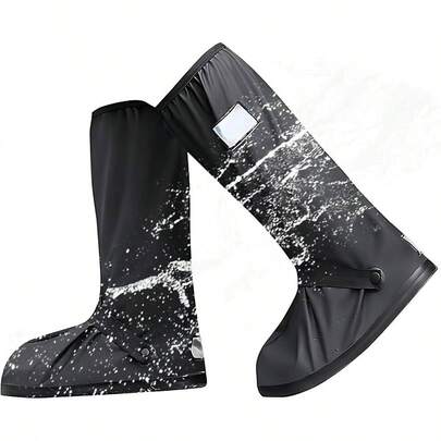 Cubre Zapatos Impermeable, Protector De Zapatos Con Reflector, Cubiertas de Zapatos Antideslizante con Cremalleras, Para La Temporada De Lluvias, Al Aire Libre, Ciclismo