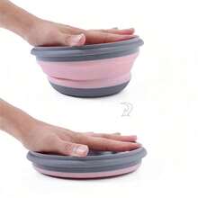 Foldable Silicone Bowl Set - Essential For Outdoor Picnic Camping, Portable Cookware, Travel Fruit Container, Collapsible For Space-Saving - Multicolor - View 4