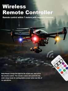 130mAh Luz LED brillante recargable por USB, tira LED inalámbrica mini con control remoto, luz de colisión para automóvil, dron, motocicleta, bicicleta - A - Ver 7