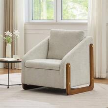 Chaise Lounges - Beige + Chenille + Foam - View 3