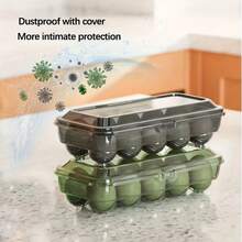 1 件带盖鸡蛋托，冰箱储物盒，厨房保鲜盒