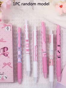 1/6pcs Ultra Dry Pink Gel Pen, Accurate 0.5mm, Smooth Writing, Suitable Forffices And Classrooms, Suitable Foreenagers And Adults, Suitable Forome And Classroom Education, Multi-Purpose Gel Pen Is Very Suitable Forear-End Examinations, A Set Of Gel Pens And Ball Pens, Holiday Appliances, Classroom Supplies, Children's Day Gifts