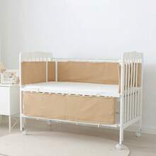 1套2件婴儿床保险杠软垫防撞床栏防护装置，婴儿床围栏，婴儿床上用品套装，婴儿床衬垫，婴儿床配件 - 彩色 - 查看 13