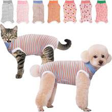 Traje de Recuperación para Perros,Transpirable y Elásticos, para Aliviar la Ansiedad, para Heridas Abdominales o Enfermedades de la Piel - Rosa Fresa - Ver 13