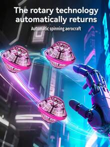 适合3-12岁以上儿童的UFO飞行圆盘旋转发光飞行球，神奇感应旋转陀螺，智能悬浮户外玩具，适合作为礼物 - 彩色 - 查看 6