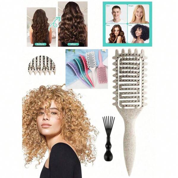 2025 La brosse à cheveux bouclés la plus avec aération pour définir et façonner les boucles - brosse de coiffage pour les cheveux bouclés des femmes