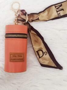 Asaloog Mini Silk Pouch/Keychain (Plain) High Capacity / Coins, Lipstick Ref: DA-1306 - Orange - View 4
