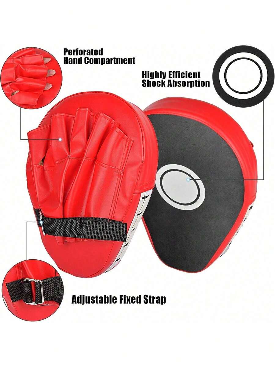 2PCS Boxing Mitts, Punching Mitts, Kickboxing Muay Thai Pads, Training Boxing Target Pads/Gloves, Martial Arts Youth, Men & Women (PU Leather) - Azul - Ver 1