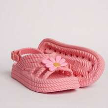 Kit Of 2 Pairs Of Girls' Daisy Sandals, Lightweight And Comfortable, Braided School Shoes - 白色+粉紅色 - 查看 3