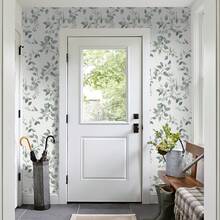 Tapet verde cu frunze de eucalipt - autocolant de perete autoadeziv din vinil, detașabil și impermeabil pentru decorul casei și renovarea pereților camerei de zi, dormitorului, bucătăriei, decor de perete estetic de toamnă - Multicolor - Vizualizare 2