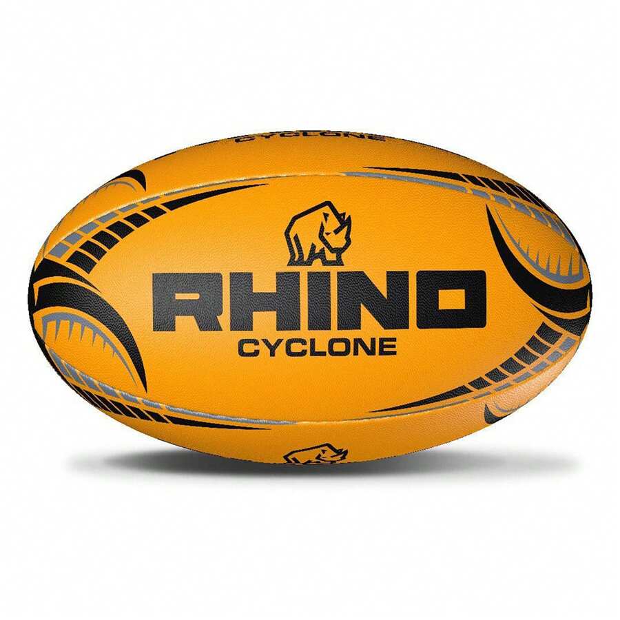 RHINO Cyclone Rugby Ball (Fluorescent Orange) - 100% Mixed - (RD802) - Orange - View 1