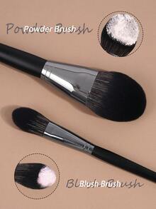 MAANGE 1支/2支装专业散粉刷，大号柔软浓密毛腮红刷，晕染化妆刷，美容礼品，粉底刷，遮瑕刷，腮红刷，修容刷，古铜粉刷，散粉刷，粉底刷，腮红刷 - 黑色 - 查看 2