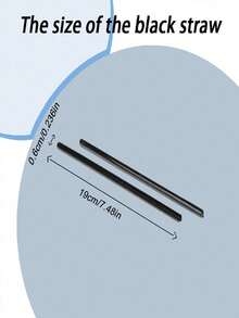 50 Pcs 7.5" Black Individually Wrapped Straws 6 Mm Plastic Drinking Straws Straws Disposable For Party Restaurant Home Milkshakes Coffee Juice Beverage Smoothie