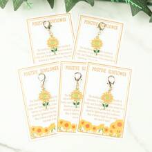 3pcs/5pcs Sunflower Keychain With Positive Quotes, Suitable As Gifts For Friends, Family To Convey Well-Wishes; Also Great For Colleagues To Add Joy To Work, Ideal For Birthday, Holiday Blessings, Or When Encouragement Is Needed Bag Charms Car Teacher Sister Gift Ideas