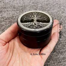 2/2.5英寸金属树形草药研磨器 4层研钵手动研杵研磨器 Bohoi 树形锌合金粉碎机烟草草研磨器香烟雪茄工具吸烟配件礼品 - 彩色 - 查看 9