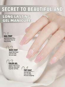 GELPOLISH 15毫升美甲延长胶，7合1透明延长胶，LED灯固化彩色橡胶底胶，加固增厚延长胶（含水钻），瓶装，适合DIY居家美甲及沙龙礼品 - 無色 - 查看 5