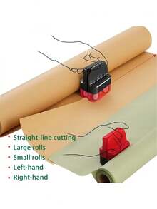 1pc Easy Cut Manual Wrapping Paper Cutter With Wheels,Christmas Gift Wrapping Paper Cutter - Portable, Efficient Straight Line Wrap Trimmer For All Rolls And Paper, No Battery Required, Wrapping Paper Cutter, Paper Roll Cutter,For Scrapbooking And Gift Wrapping, Easy To Use Cylindrical Packaging Cutter - Multicolor - View 3