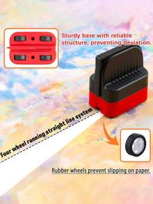 1pc Easy Cut Manual Wrapping Paper Cutter With Wheels,Christmas Gift Wrapping Paper Cutter - Portable, Efficient Straight Line Wrap Trimmer For All Rolls And Paper, No Battery Required, Wrapping Paper Cutter, Paper Roll Cutter,For Scrapbooking And Gift Wrapping, Easy To Use Cylindrical Packaging Cutter - Multicolor - View 4