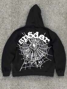 Sp5der - OG Web Hoodie Black,Fall Hoodies,Men's Fall Clothes,Street Wear,Halloween,Mens Hoodies,Y2k Clothes,Jesus Hoodie,Thanksgiving Day,Nightmare Before Christmas,Christmas - Black - View 1