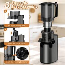 Cold Press Juicer Machines, Compact Small Slow Masticating Juicer With Large Chute For Whole Fruits & Vegetables, Easy To Clean & Quiet Juice Extractor,Space Saving Design,99% Juice Yield, Kitchen Appliance - US A Type Plug(110-127V) - View 9