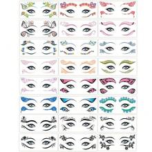 Women Girls Eyeliner Stickers Tattoo Makeup For Halloween Christmas Birthday Masquerade Party - mặc định - Xem 1