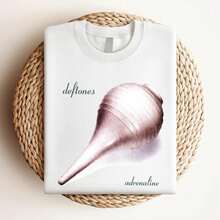 180g pure Cotton Adrenaline Deftones  White 2345 Xl T Shirt Hh8364 Top For Everyday Wear Casual female Breathable Summer Unisex Soft Women Top Graphic Tees Slightly Stretched designer clothes fashion T-Shirt For Women Casual Print Round Neck Short Sleeve Versatile - Blanco - Ver 4