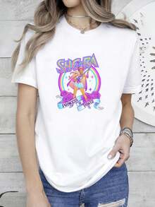 180g pure Cotton She Ra Women's T Shirt Princess of Power Rainbow Roses Vintage 80s Masters the Universe Cartoon Heroine TV female Summer Slightly streetwear Comfortable designer clothes Unisex Casual Soft T-Shirt For Women Casual Top For Everyday Wear Stretched - Blanco - Ver 7