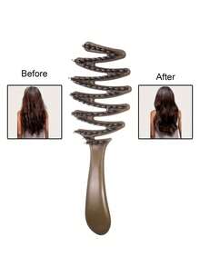 1/2 Pcs High Quality Boar Bristle Hair Brush, Long Handle Fluffy Hair Brush - Anti-Static, Creates Soft & Voluminous Hair, Durable ABS Handle, Suitable For Thick, Curly, Fine, Short & Long Hair, Dry & Wet Use, Unisex, Essential Hair Care & Travel Accessory - Multicolor - View 8