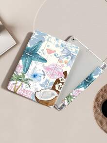 椰子、棕榈树、芙蓉花图案保护套，兼容 iPad (A16) 第 11 代 11 英寸 (2025)、Apple iPad Air 11 (2025)、iPad 第 10 代 10.9 英寸 (2022)，带 Apple Pencil 插槽、三折支架、自动唤醒/睡眠功能，是返校、情人节、节日送礼佳品。 - 彩色 - 查看 6