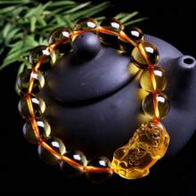 1PCS Bracelet, Crystal Bracelet, Citrine Bracelet, Chinese Style Bracelet, Rainbow Bracelet, Bracelet, Colorful Stone Bracelet, Crystal Bracelet, Agate Bracelet, Female Chakra Bracelet, Healing Stone Bracelet, Beaded Bracelet, Beaded Bracelet, Energy Bracelet, Volcanic Stone Bracelet, Yoga Balance Energy Beads - Yellow Gold - View 3