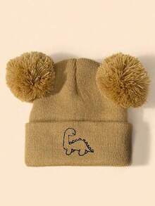 1pc Plush Dinosaur Embroidered Knit Hat, Y2K Style Children Outdoor Casual Versatile Winter Beanie, Suitable For Daily Wear - Knitted Hat - View 28