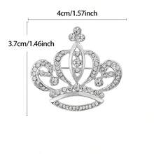 1pc Elegant Crown Design Rhinestone Encrusted Zinc Alloy Brooch, Vintage Palace Style Fashion Accessory Suitable For Women To Wear On Coats, Dresses, Bags, Hats In Autumn/Winter Occasions And Parties Christmas Gift