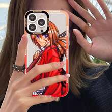 Funda de teléfono con diseño del anime Rurouni Kenshin compatible con iPhone 15, 14, 13, 12, 11 Pro Max, Mini X, Xs, XR, con carcasa transparente. También compatible con Samsung Galaxy S17, S17 Pro y S17 Pro Max. - z4-m100031 - Ver 4