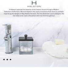 H Apothecary Glass Cotton Jar Holder Qtips, Cotton Balls, Floss, Storage Canister, Bathroom Organization, With Matte Black 304L Stainless Steel Lid, Vanity Organizer - Negro - - Ver 5