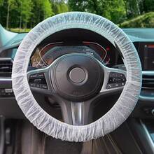 10/30个装一次性透明塑料方向盘套，通用型汽车方向盘套 - 彩色 - 查看 2