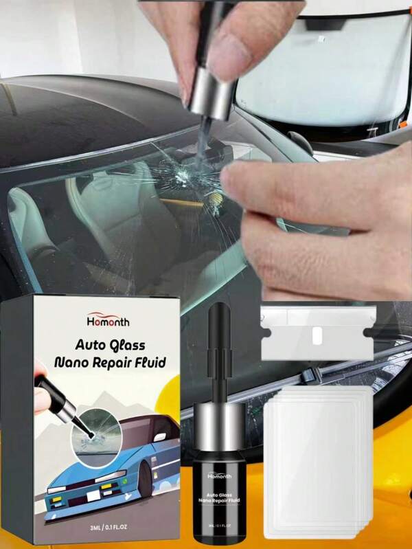 Líquido nano-reparador para cristal de automóvil; Líquido reparador de grietas con visión clara para parabrisas de automóvil. (Se envían modelos nuevos y antiguos al azar.)