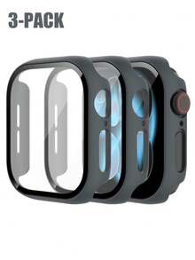 3Pcs Sports And Leisure Watch Case, Compatible With Apple Watch, Drop-Resistant And Scratch-Resistant, Ultra-Thin Tempered Glass Film, Integrated With PC Case, Compatible With Apple Watch Series Ultra/SE/11/10/9/8/7/6/5/4, 40/41/42/44/45/46/49 Mm, Easy To Replace, Men's And Women's Watch Case - Space Gray + Space Gray + Space Gray - View 15