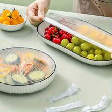 100 Sheets Of Thick Disposable Food Wrap - Transparent Leak-Proof Cover, Suitable For Leftovers, Vegetables, Fruits, And Pre-Preparation - Essential For Refrigerators And Kitchen Organization, Protective Cover, Refrigerator Storage, Stylish Design - Transparent - View 2