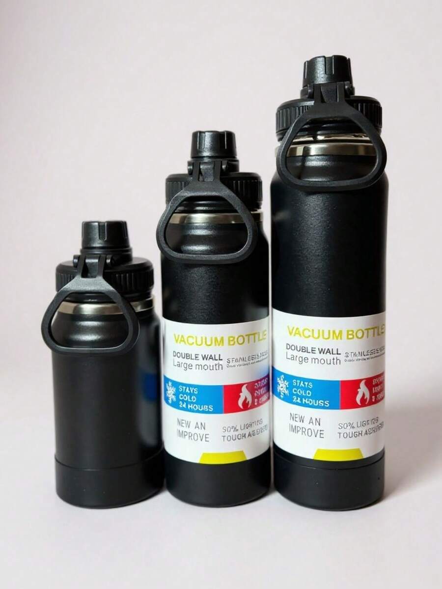 Stainless Steel Sports Thermal Bottle – Various Capacities For Daily Use And Sports 350ml/600ml/800mlTR-101/102/103 - màu đen - Xem 1