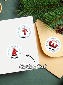 20/40/80pcs Customized Christmas Label Stickers, Custom Text,Available For 26-Letter Customization, Personalized Text Customization, Gift Label Stickers, And Customized Initial Christmas Gift Stickers,Christmas Gift ,Personalized Gifts - Multicolor - View 7