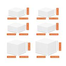6pcs White Cubic 5-Face Desktop Storage Rack, Organizer Box For Halloween, Christmas, Wedding Party Sweet Dessert Cake Display - Multicolor - View 10