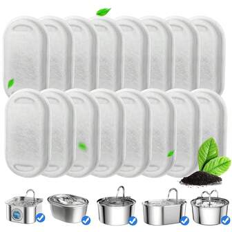 6/12/24/30 Adet Yedek Evcil Hayvan Su Çeşmesi Filtresi, Kedi Çeşmesi Filtreleri, Köpek Su Çeşmesi Köpük Filtresi ve Sünger Filtre ile Uyumludur